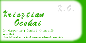 krisztian ocskai business card